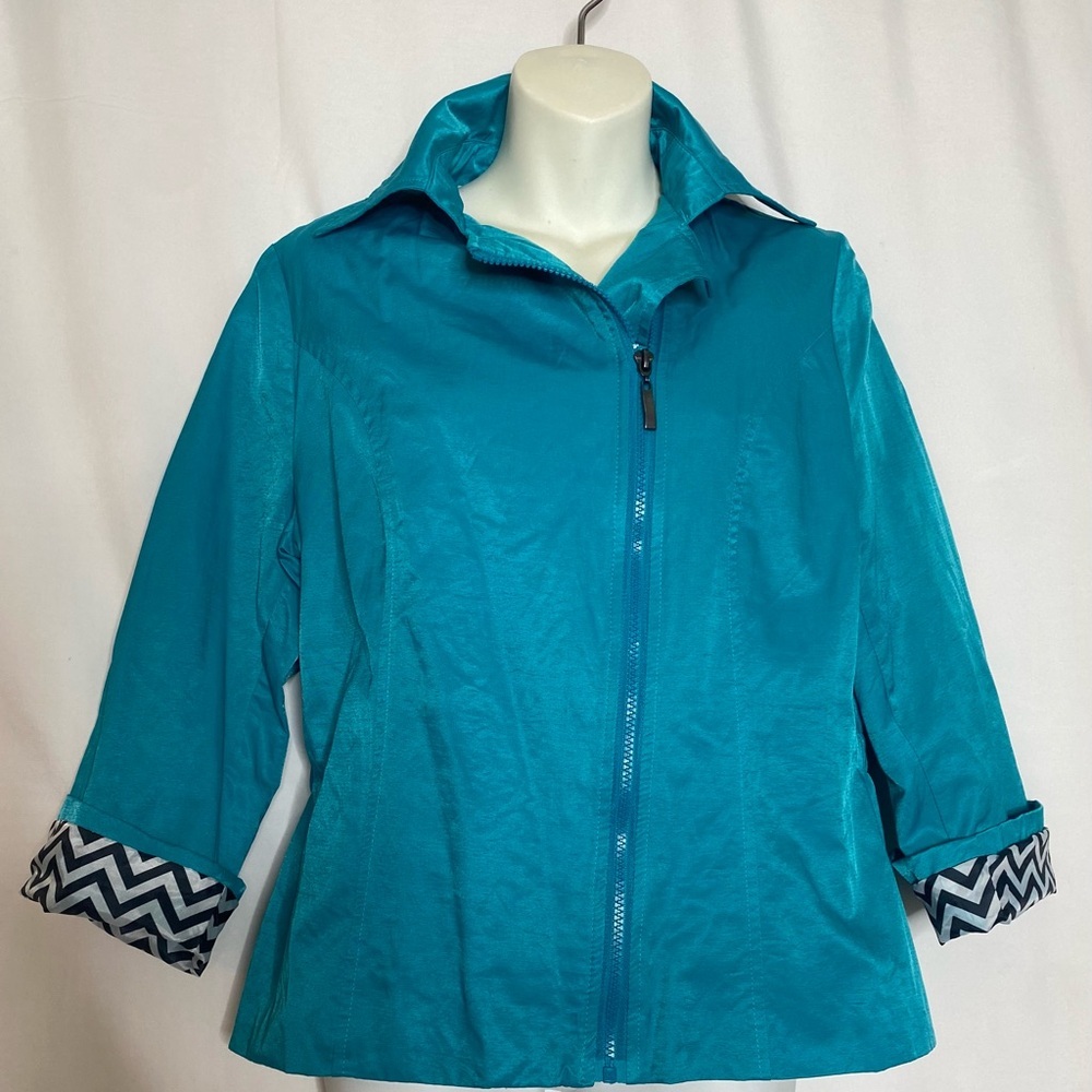 Luii Blue Utility Jacket with Chevron Accents
